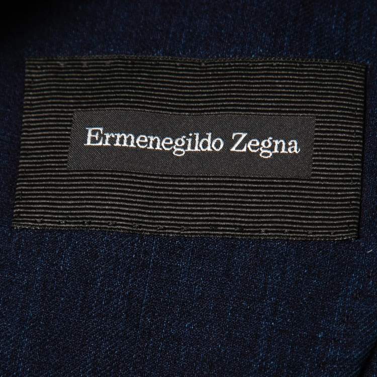 Pre Owned Ermenegildo Zegna Blue Chambray Single-Breasted Blazer L