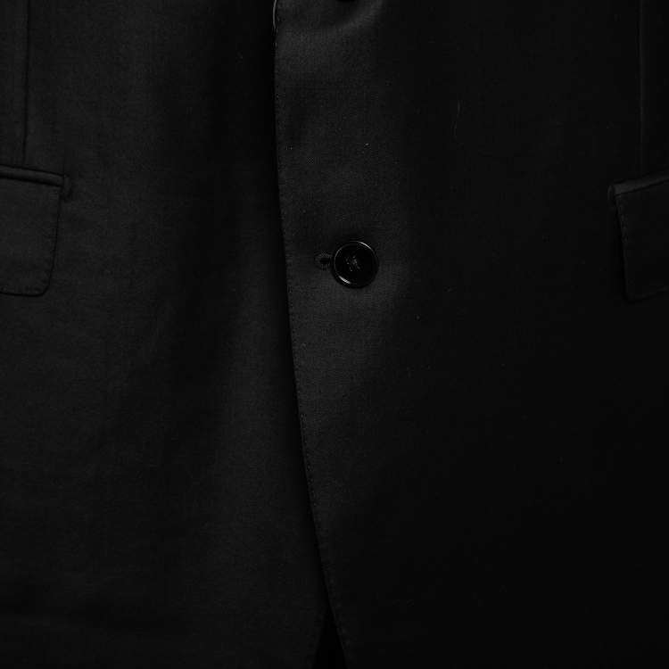 Pre Owned Ermenegildo Zegna Black Wool Crepe Single-Breasted Suit 4XL