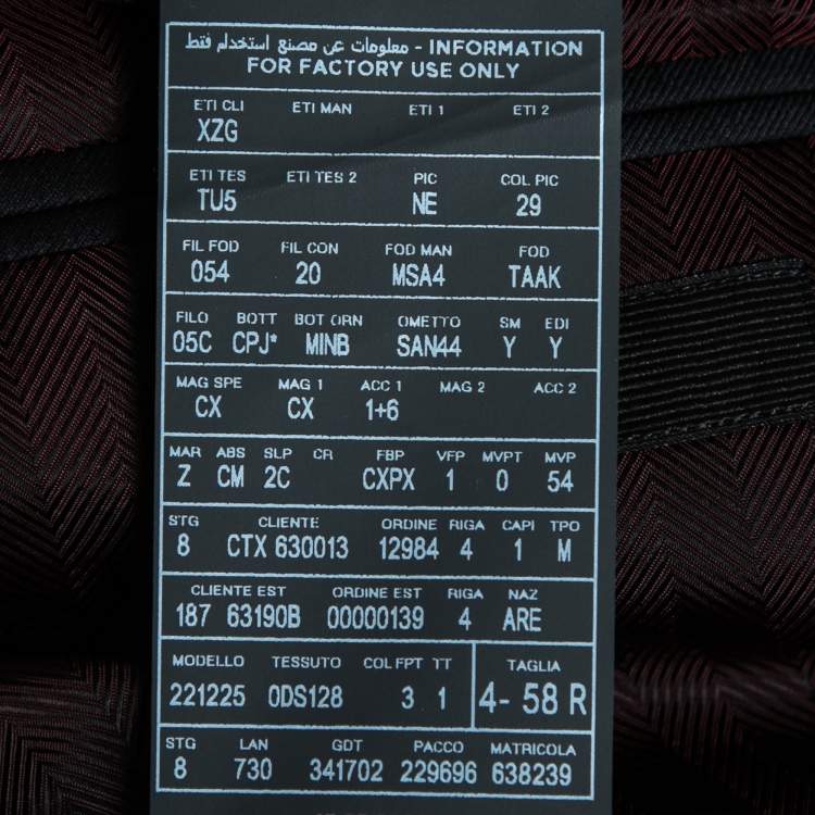 Pre Owned Ermenegildo Zegna Black Wool Crepe Single-Breasted Suit 4XL