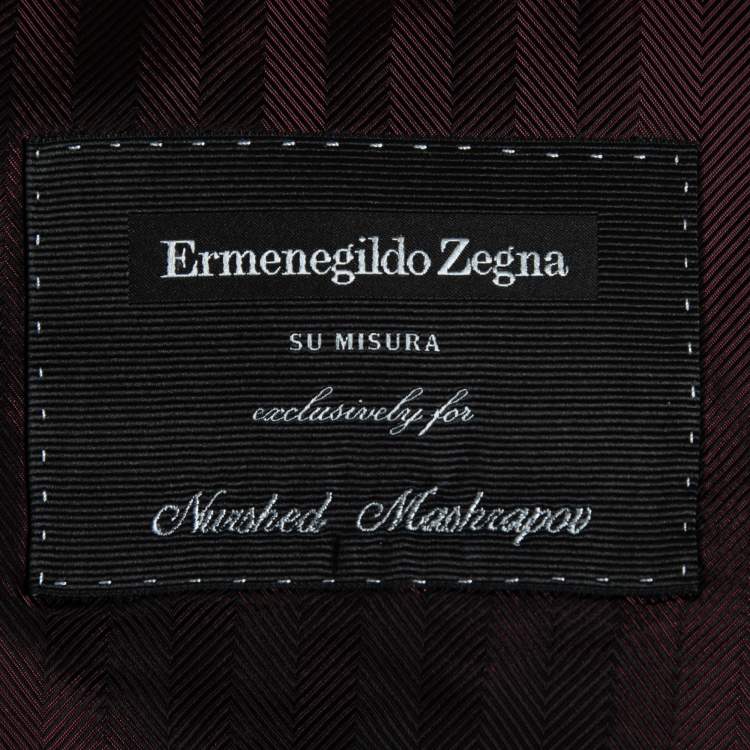 Pre Owned Ermenegildo Zegna Black Wool Crepe Single-Breasted Suit 4XL