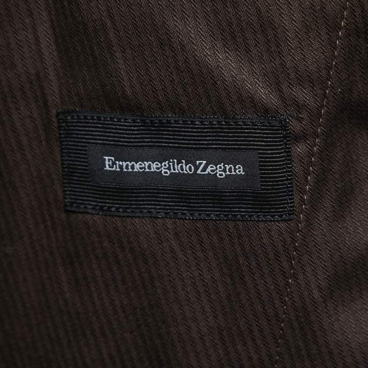 Pre Owned Ermenegildo Zegna Charcoal Grey Wool Fleece Trousers XL