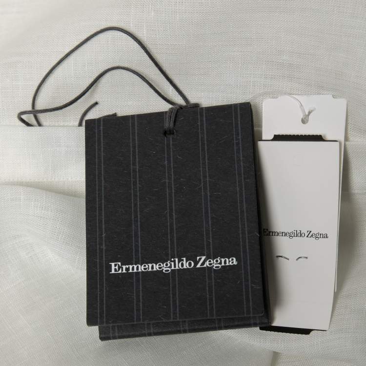 Pre Owned Ermenegildo Zegna White Linen Button Front Shirt XXXL