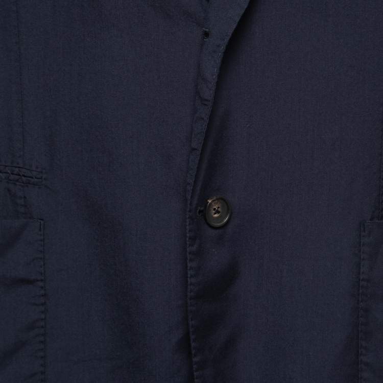 Pre Owned Ermenegildo Zegna Navy Blue Cashmere Single-Breasted Blazer 3XL