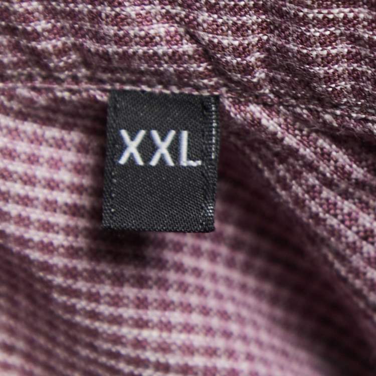 Pre Owned Ermenegildo Zegna Pink Checked Cotton and Linen Button Front Shirt XXL