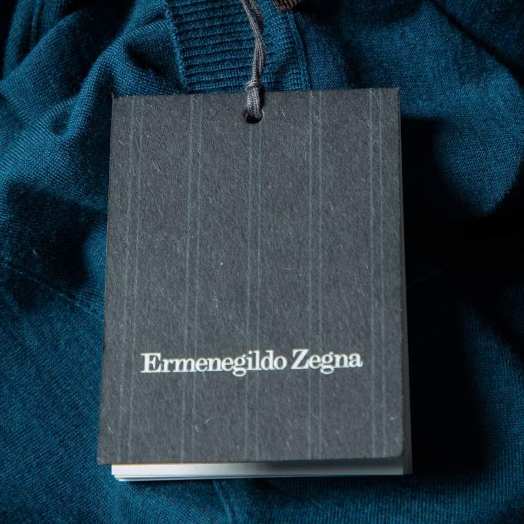 Pre Owned Ermenegildo Zegna 12MILMIL12 Dark Blue Wool Crewneck T-Shirt S