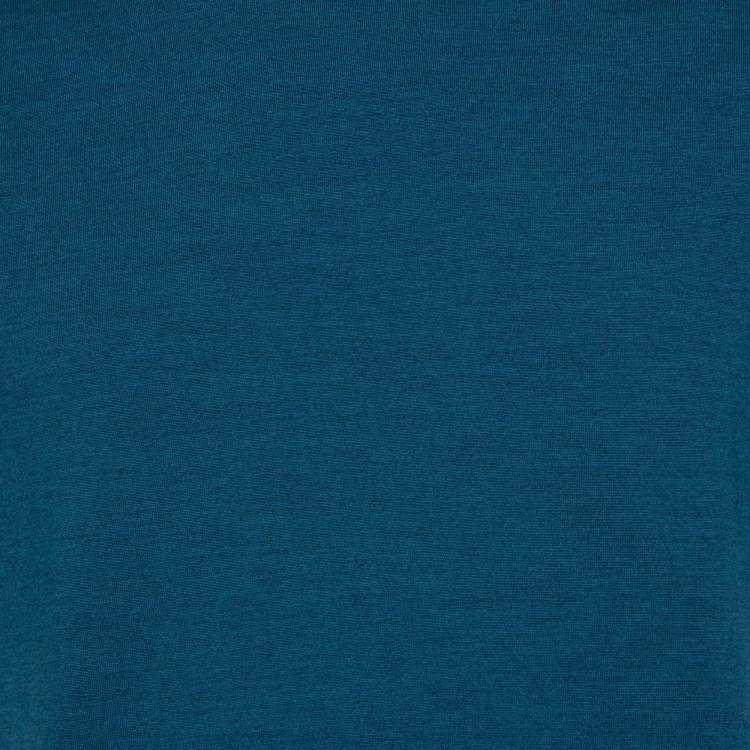 Pre Owned Ermenegildo Zegna 12MILMIL12 Dark Blue Wool Crewneck T-Shirt S