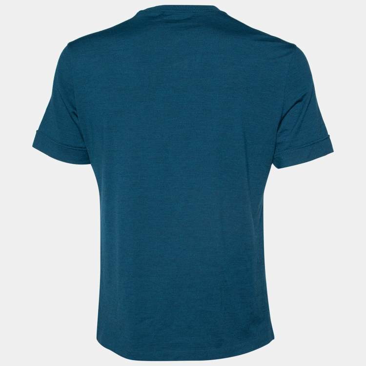 Pre Owned Ermenegildo Zegna 12MILMIL12 Dark Blue Wool Crewneck T-Shirt S