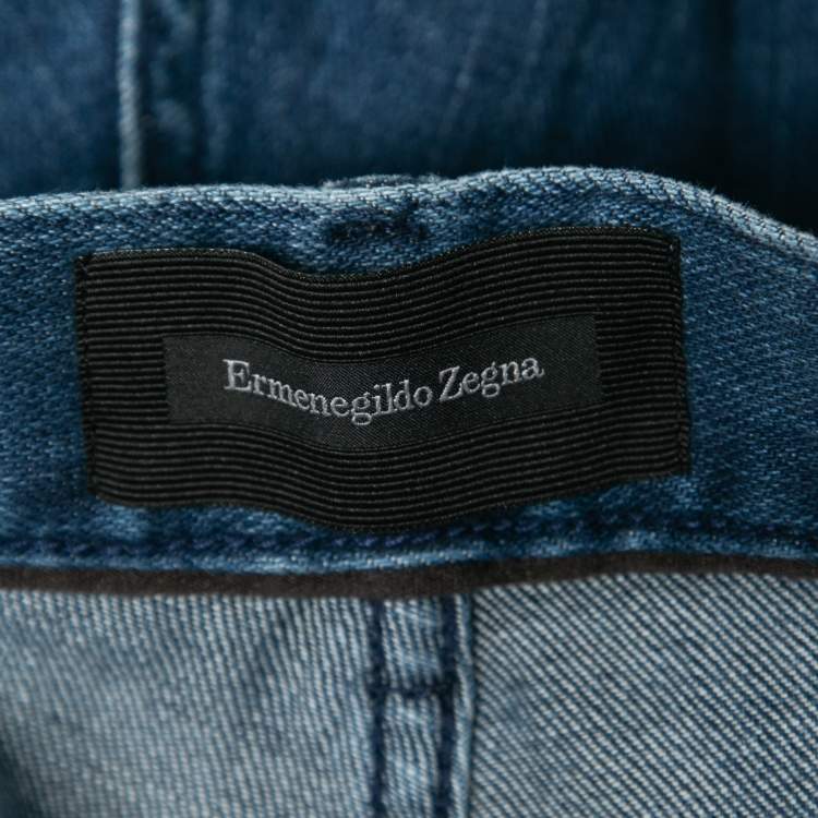 Pre Owned Ermenegildo Zegna Blue Denim Narrow Jeans M Waist 32"