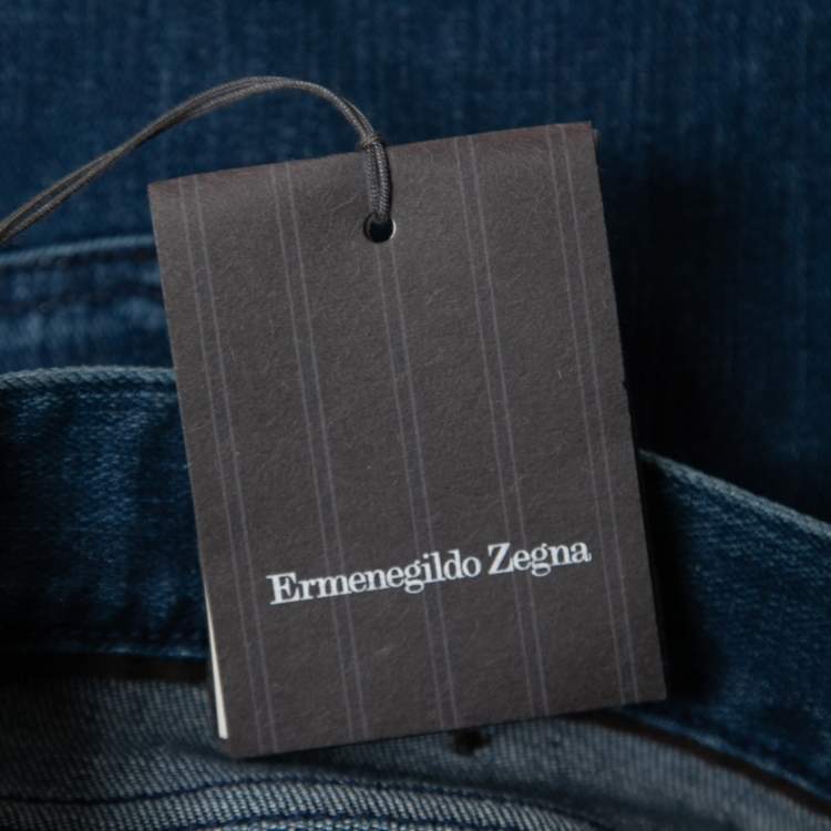 Pre Owned Ermenegildo Zegna Blue Denim Narrow Jeans M Waist 32"