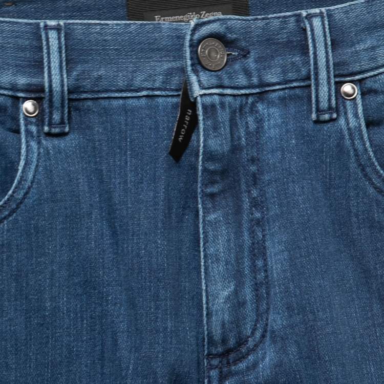 Pre Owned Ermenegildo Zegna Blue Denim Narrow Jeans M Waist 32"