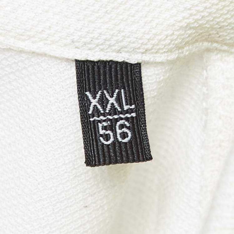 Pre Owned Ermenegildo Zegna Off White Cotton Pique Polo T-Shirt 3XL