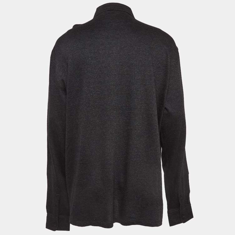 Pre Owned Ermenegildo Zegna Dark Grey Stretch Cotton Shirt 5XL