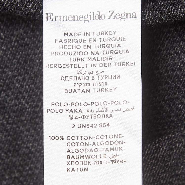 Pre Owned Ermenegildo Zegna Dark Grey Stretch Cotton Shirt 5XL