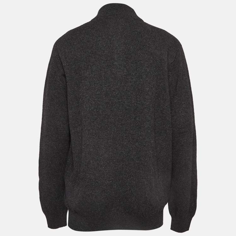 Pre Owned Ermenegildo Zegna Grey Yak Wool Knit Sweater 4XL