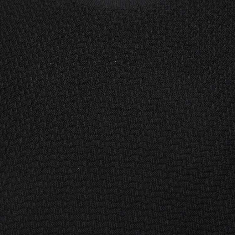 Pre Owned Ermenegildo Zegna Black Tricot Knit Wool Sweater XXXL