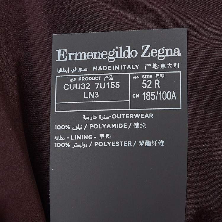 Pre Owned Ermenegildo Zegna Purple Printed Synthetic Cargo Jacket XL
