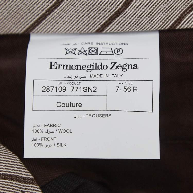 Pre Owned Ermenegildo Zegna Couture Black Silk Paneled Gabardine Joggers XXXL