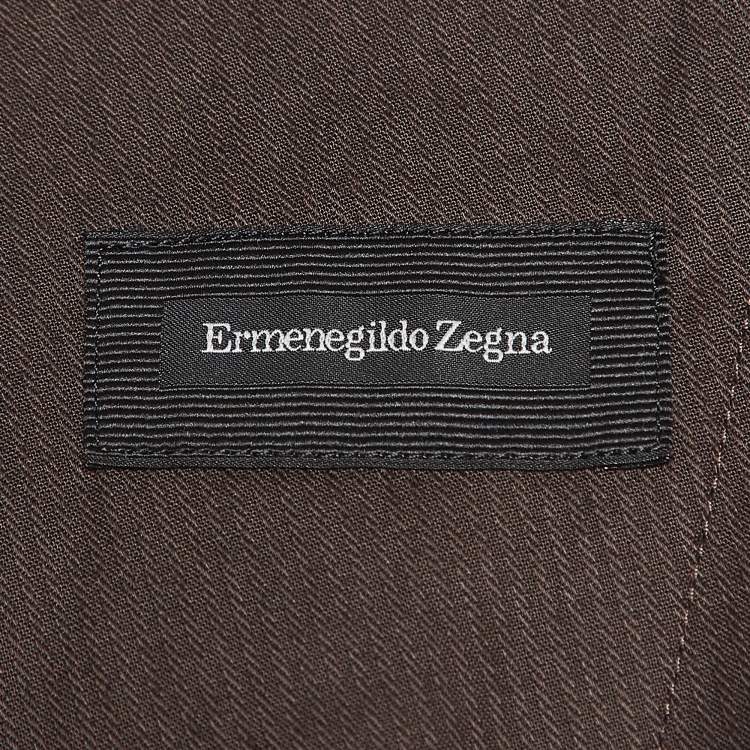Pre Owned Ermenegildo Zegna Grey Wool Drawstring Formal Trousers L
