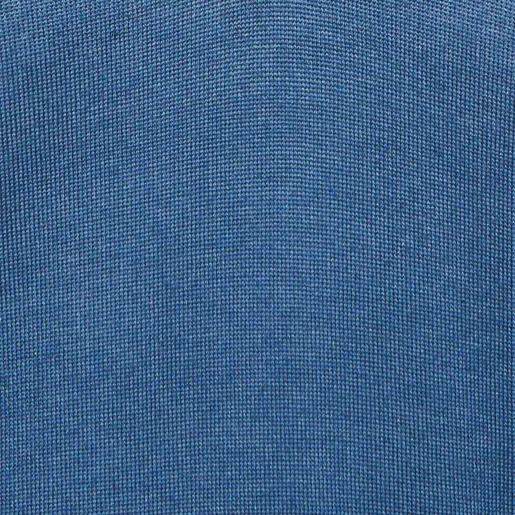 Pre Owned Ermenegildo Zegna Couture Blue Cashmere Knit Polo T-Shirt 3XL