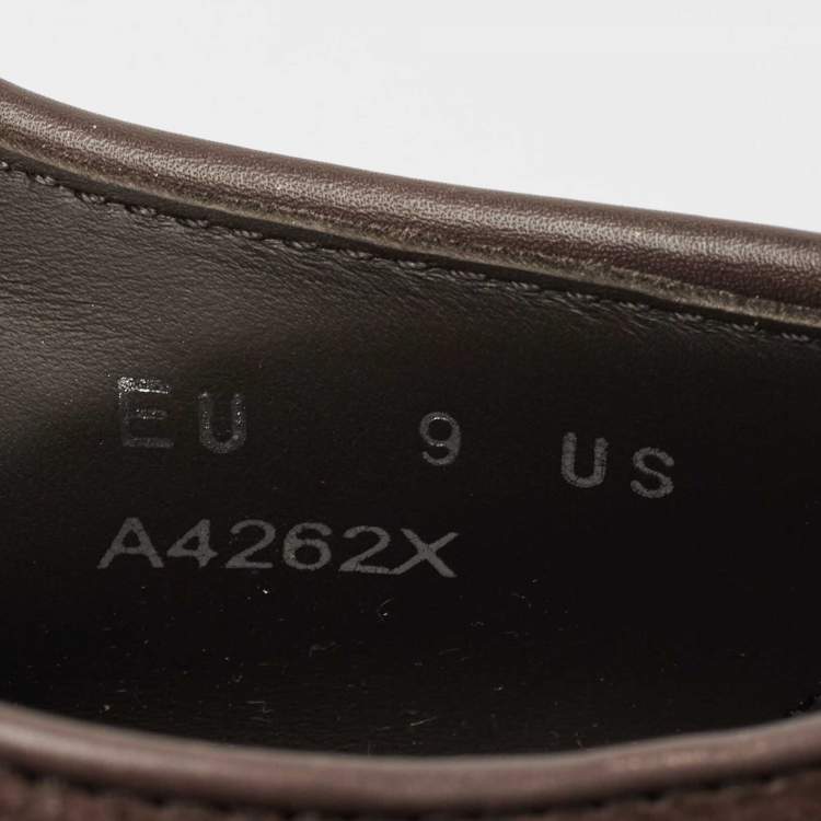 Pre Owned Ermenegildo Zegna Brown Suede Lace Up Derby Size 42