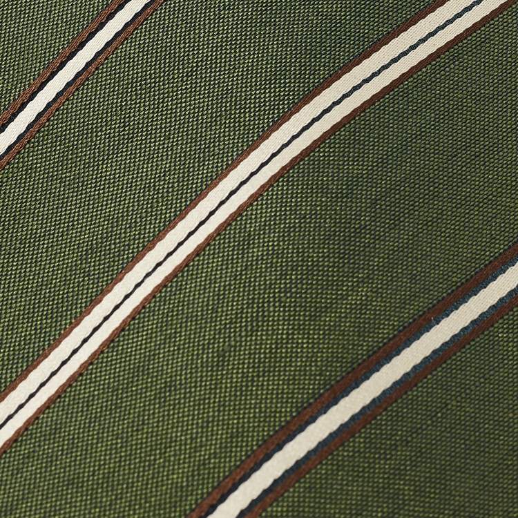 Pre Owned Ermenegildo Zegna Vintage Green Stripe Linen Silk Traditional Tie
