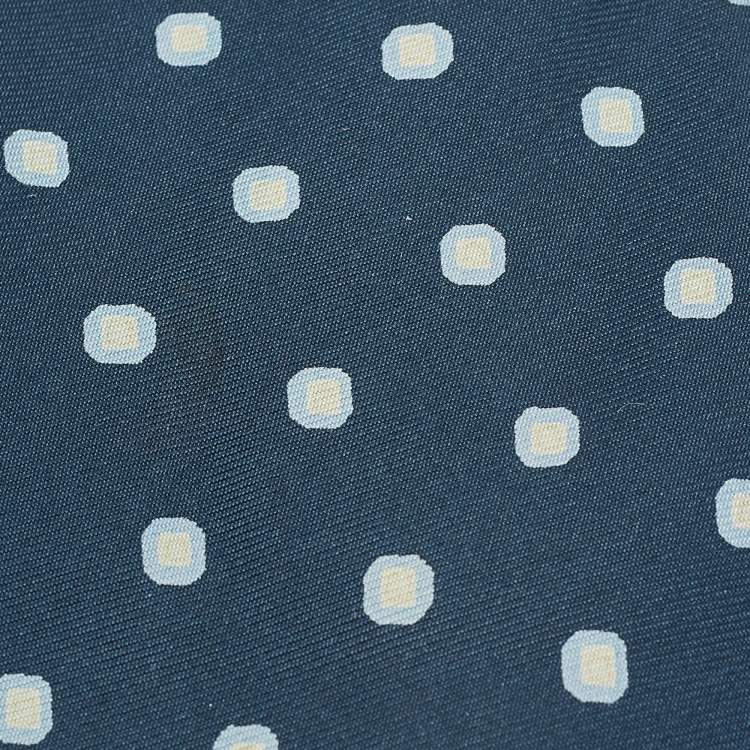 Pre Owned Ermenegildo Zegna Vintage Blue Printed Silk Tie