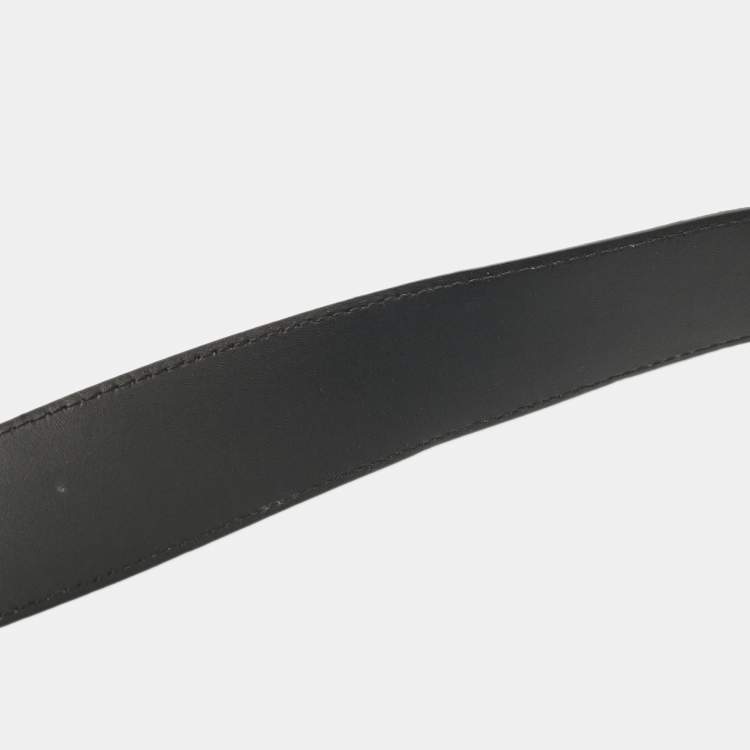Pre Owned Ermenegildo Zegna Dark Blue Suede Buckle Belt 120 CM