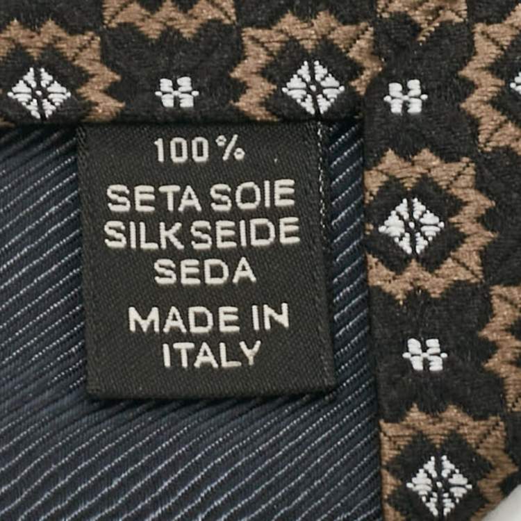 Pre Owned Ermenegildo Zegna Black Jacquard Silk Tie 