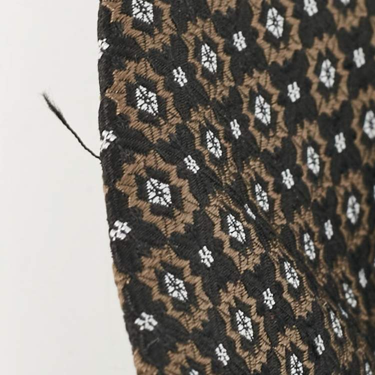 Pre Owned Ermenegildo Zegna Black Jacquard Silk Tie 