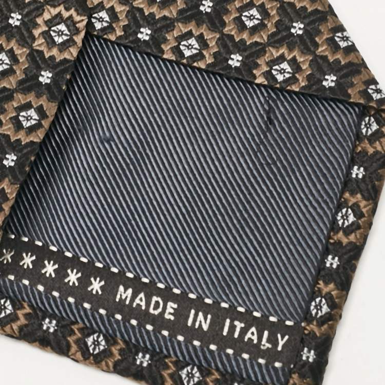 Pre Owned Ermenegildo Zegna Black Jacquard Silk Tie 