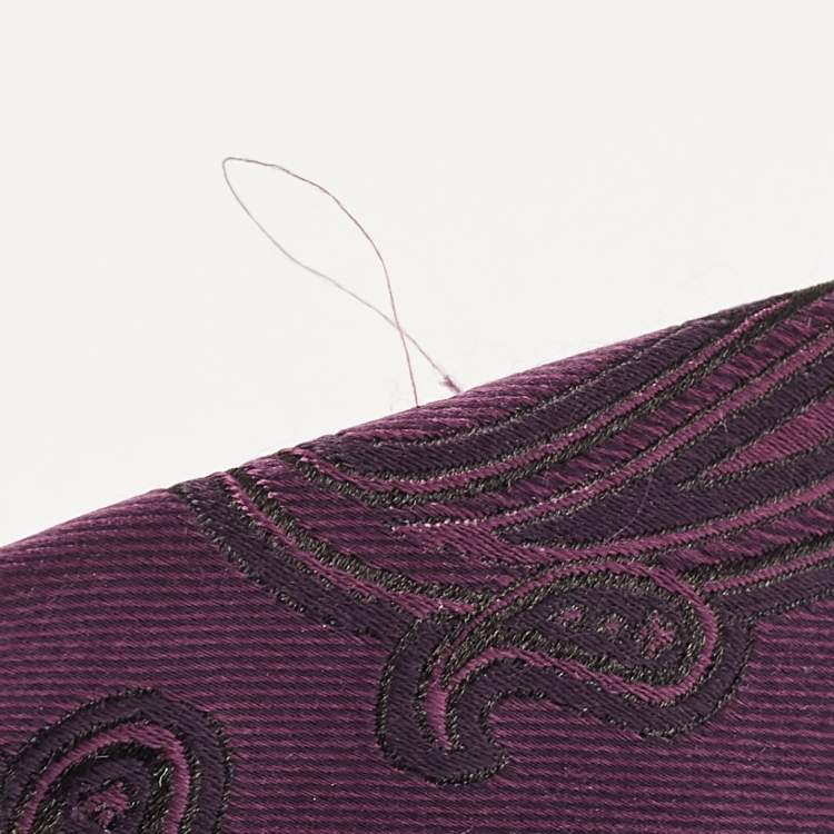Pre Owned Ermenegildo Zegna Purple Paisley Silk Classic Tie