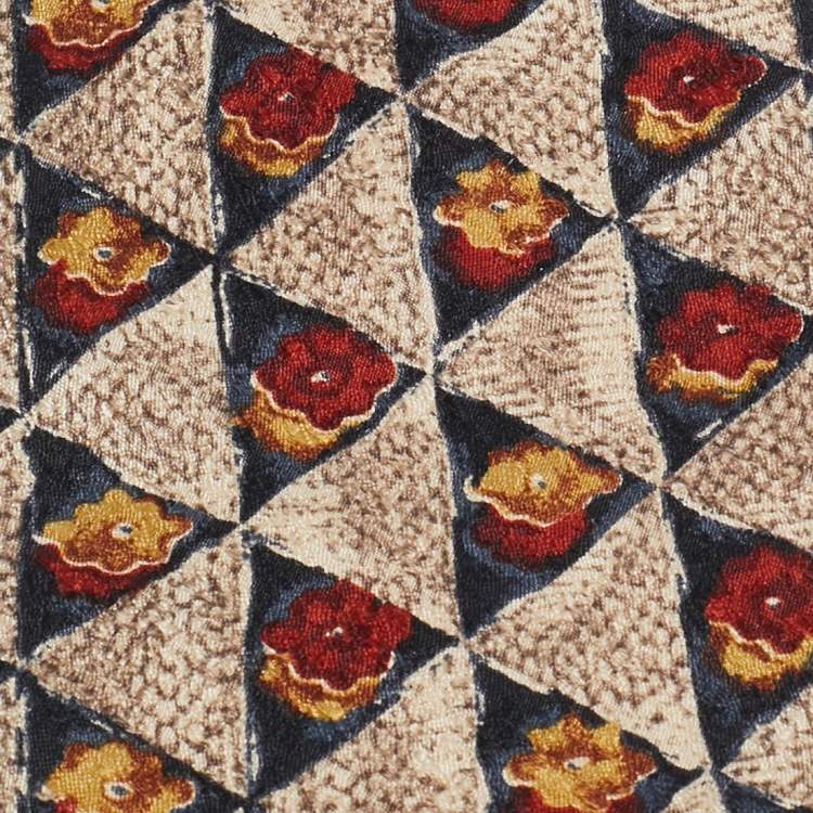 Pre Owned Ermenegildo Zegna Multicolor Floral Printed Silk Tie