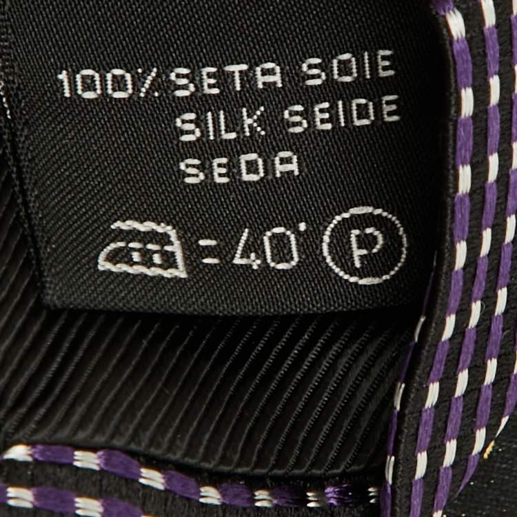 Pre Owned Ermenegildo Zegna Purple Patterned Silk Tie