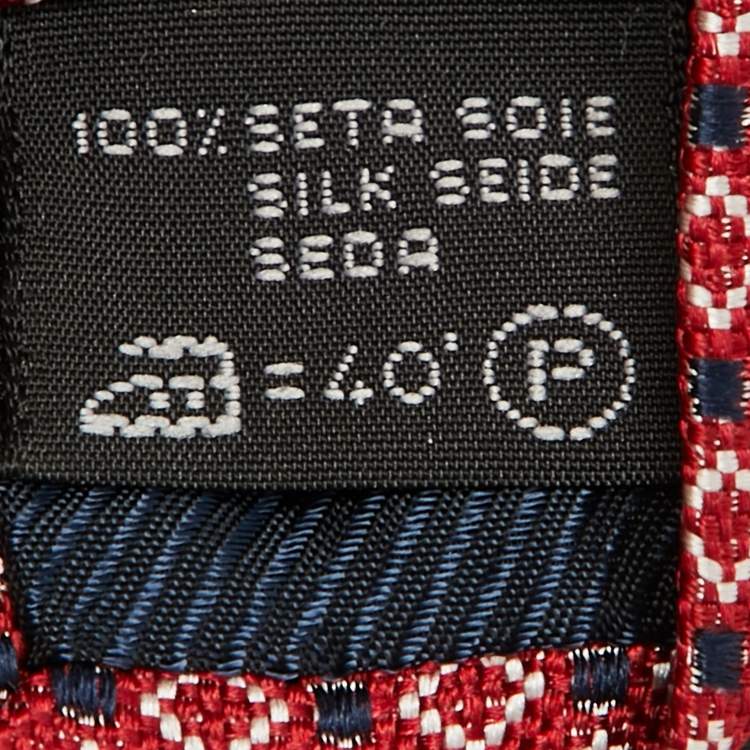 Pre Owned Ermenegildo Zegna Su Misura Red Patterned Silk Tie 