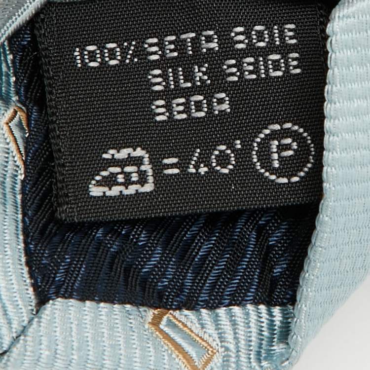 Pre Owned Ermenegildo Zegna Su Misura Blue Patterned Silk Tie 