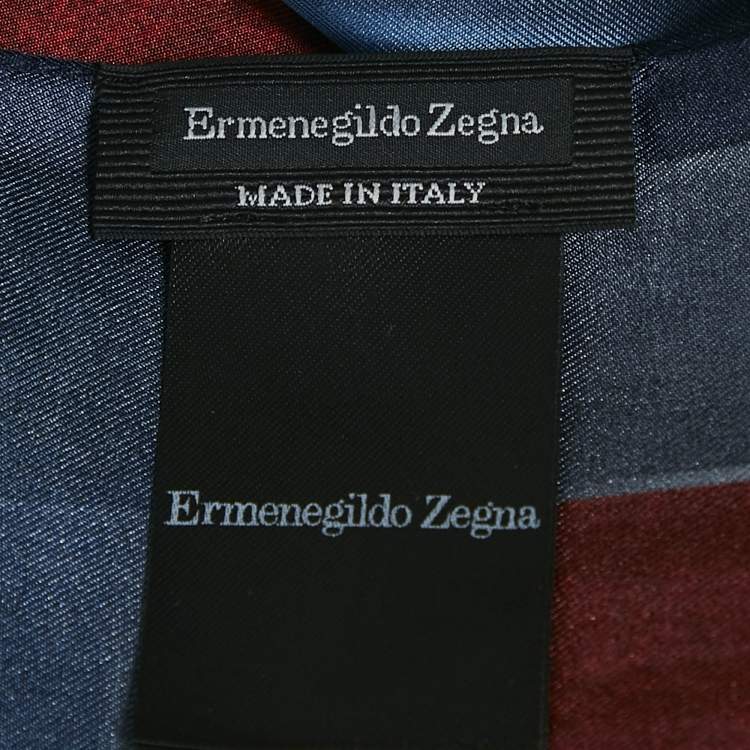 Pre Owned Ermenegildo Zegna Brown Silk Pocket Square 