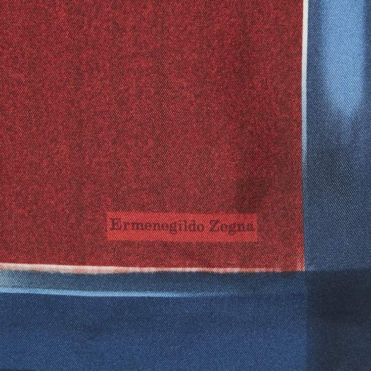 Pre Owned Ermenegildo Zegna Brown Silk Pocket Square 