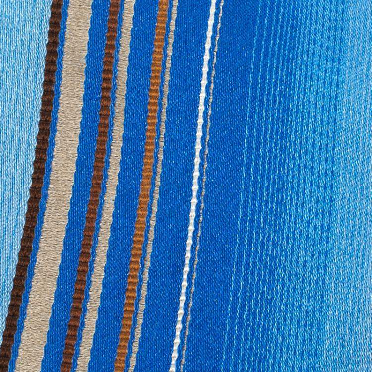 Pre Owned Ermenegildo Zegna Blue Diagonal Striped Silk Tie