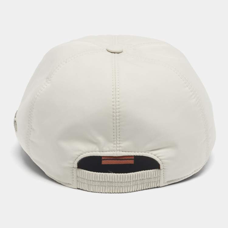 Pre Owned Ermenegildo Zegna Off-White Synthetic Zephyr Baseball Cap S