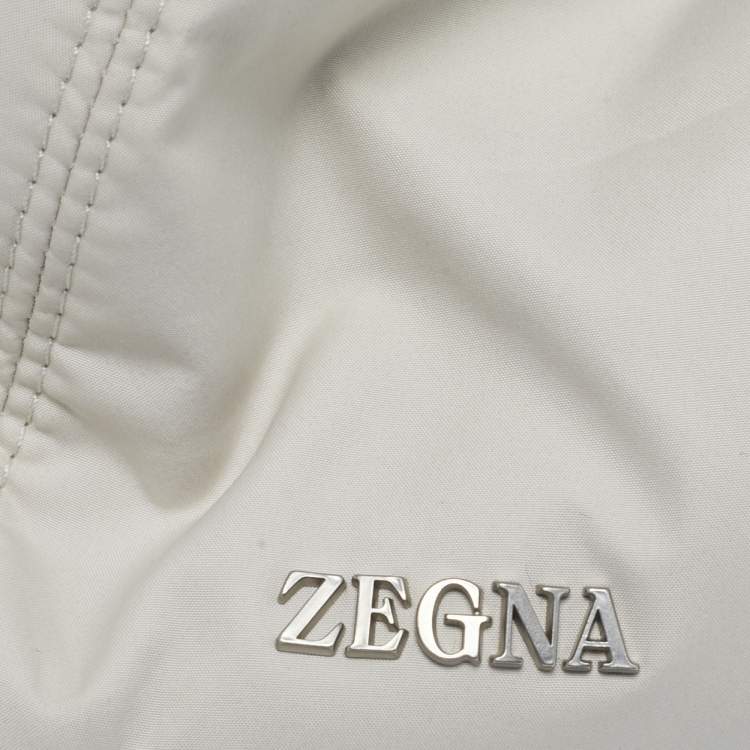 Pre Owned Ermenegildo Zegna Off-White Synthetic Zephyr Baseball Cap S
