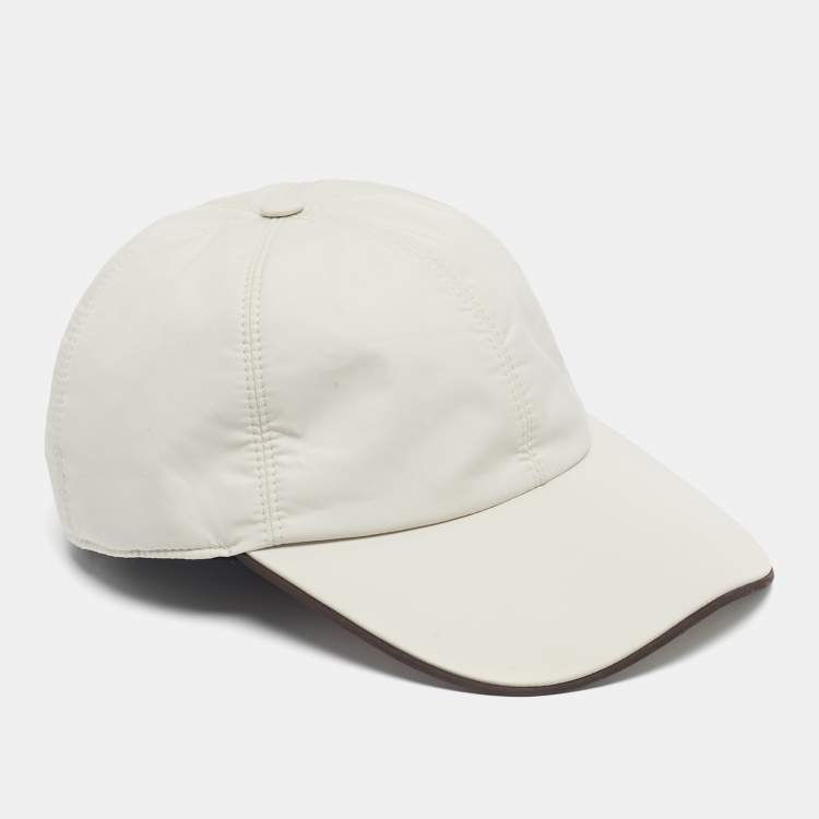 Pre Owned Ermenegildo Zegna Off-White Synthetic Zephyr Baseball Cap S