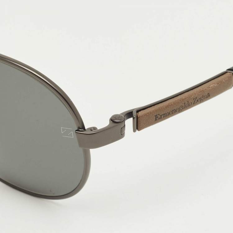 Pre Owned Ermenegildo Zegna Black SZ 3283 Aviator Sunglasses