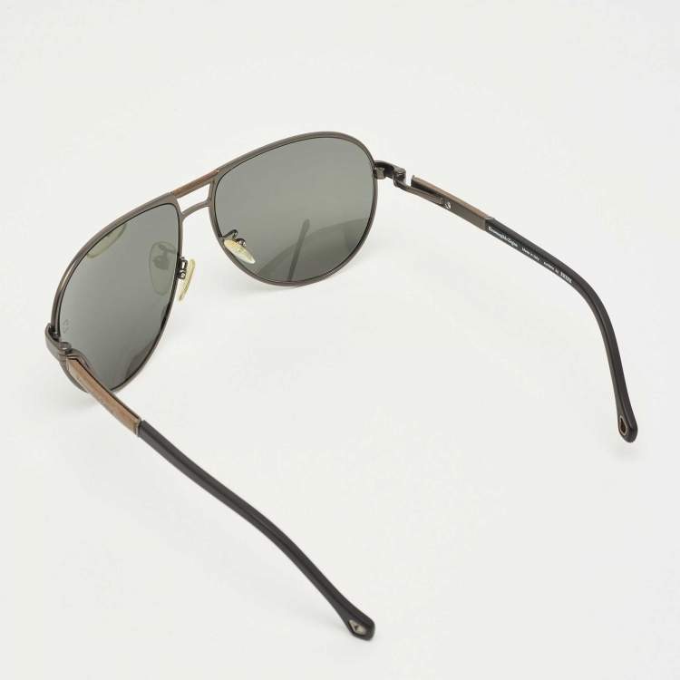 Pre Owned Ermenegildo Zegna Black SZ 3283 Aviator Sunglasses