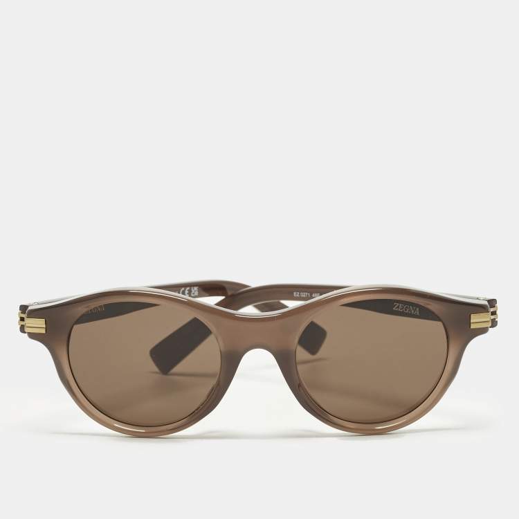 Pre Owned Ermenegildo Zegna Grey  EZ 0271 Frame Round Sunglasses