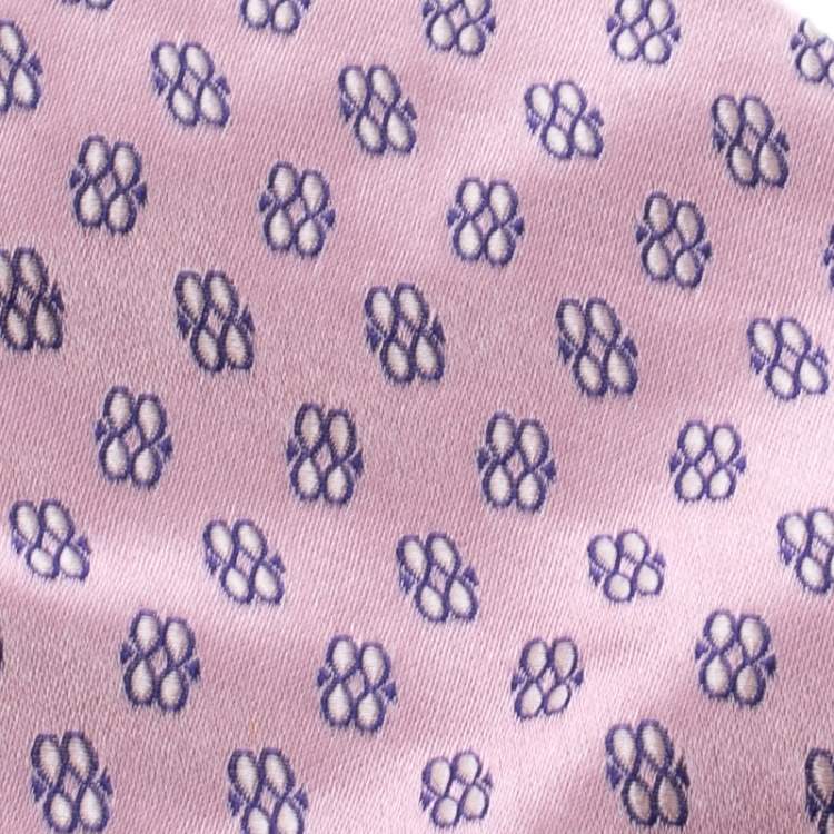Pre Owned Ermenegildo Zegna Blush Pink Patterned Silk Jacquard Tie