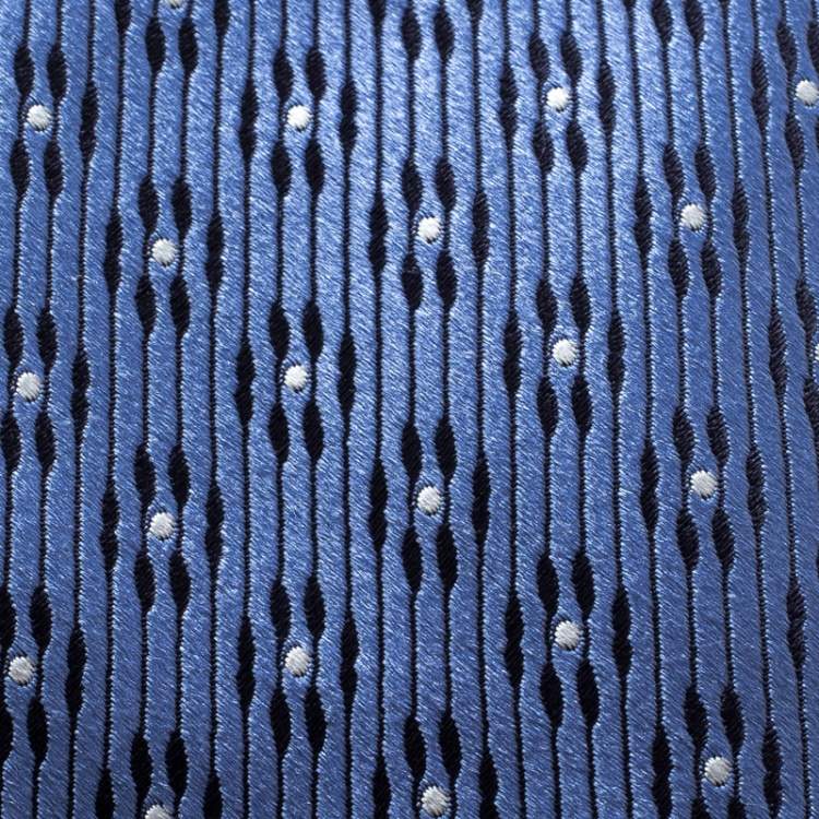 Zegna Patterned-jacquard Silk Tie in Blue for Men