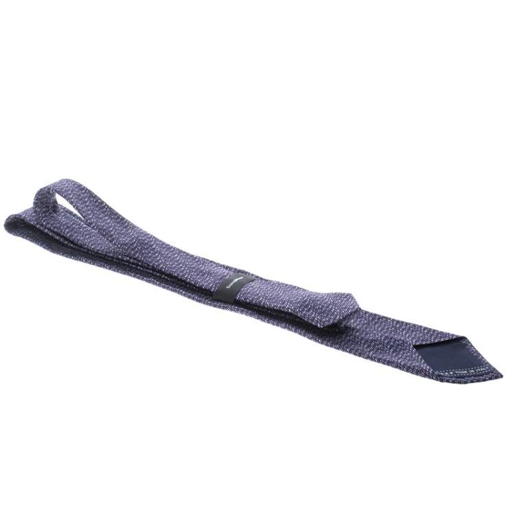 مملوكة مسبقًا Ermenegildo Zegna Purple and Grey Patterened Silk Jacquard Tie