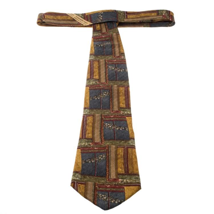 مملوكة مسبقًا Ermenegildo Zegna Vintage Multicolor Printed Silk Traditional Tie