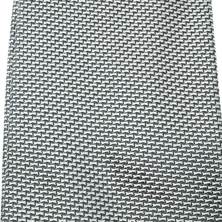 Pre Owned Ermenegildo Zegna Cream Textured Silk Jacquard Traditional Tie