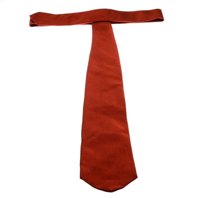 Pre Owned Ermenegildo Zegna Brown Silk Traditional Tie